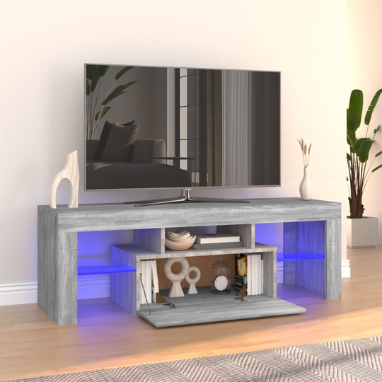 vidaXL TV-taso LED-valoilla harmaa Sonoma 120x35x40 cm