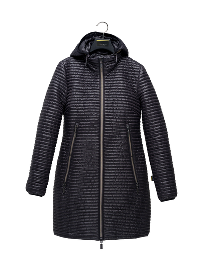 Dawn hood black mini stripe tikattu takki