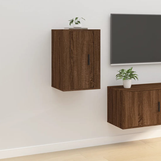 vidaXL Seinäkiinnitettävä TV-taso ruskea tammi 40x34,5x60 cm