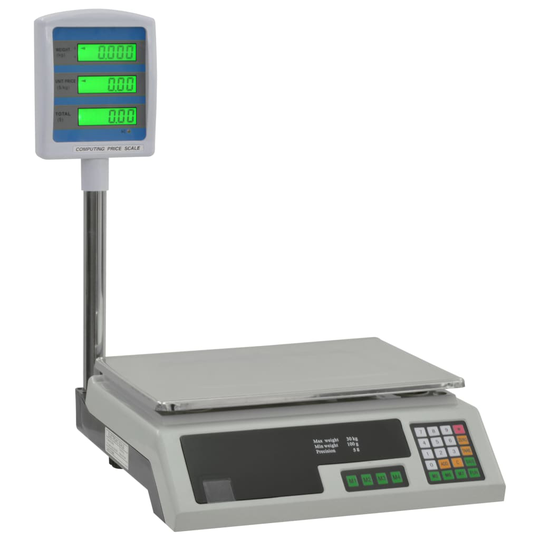 vidaXL Elektroninen pakettivaaka LCD-näytöllä 30 kg