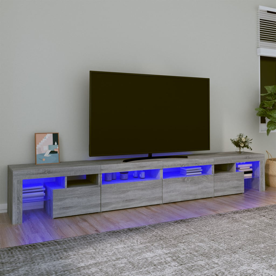 vidaXL TV-taso LED-valoilla harmaa Sonoma 280x36,5x40 cm