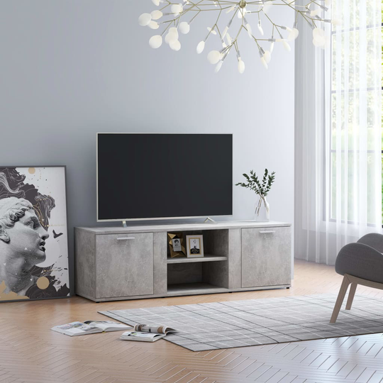 vidaXL TV-taso betoninharmaa 120x34x37 cm lastulevy