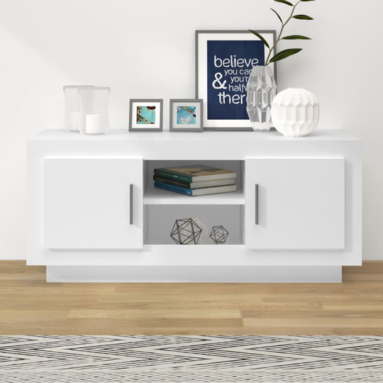 vidaXL TV-taso valkoinen 102x35x45 cm tekninen puu