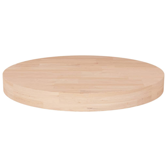 vidaXL Pyöreä pöytälevy Ø50x4 cm käsittelemätön täysi tammi