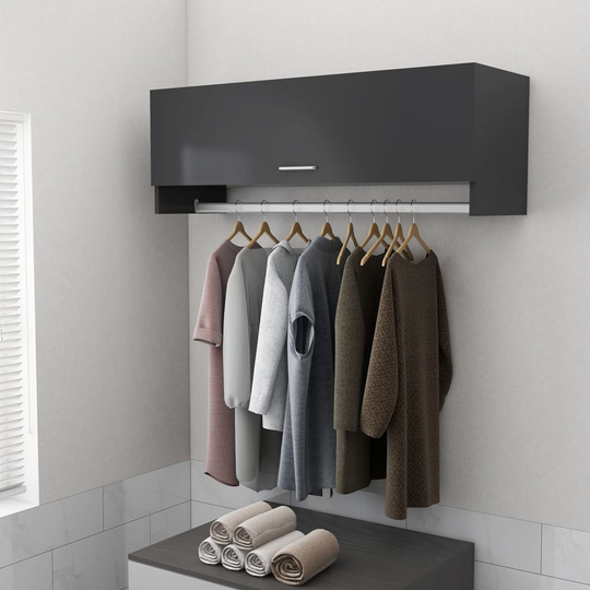 vidaXL Vaatekaappi harmaa 100x32,5x35 cm lastulevy