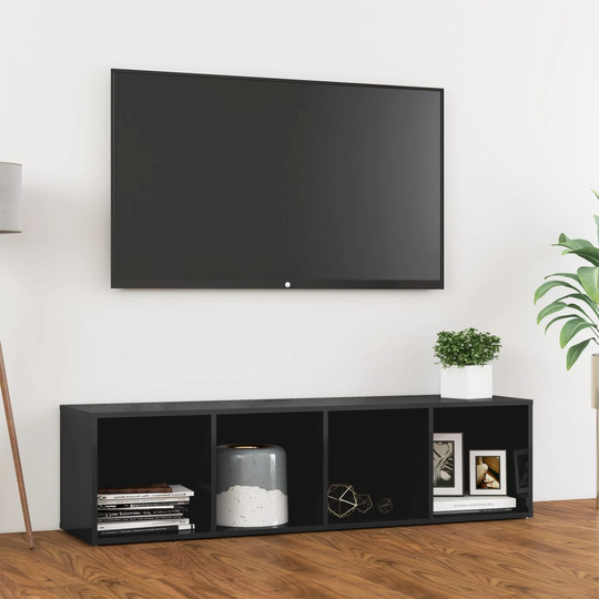 vidaXL TV-taso korkeakiilto harmaa 142,5x35x36,5 cm lastulevy