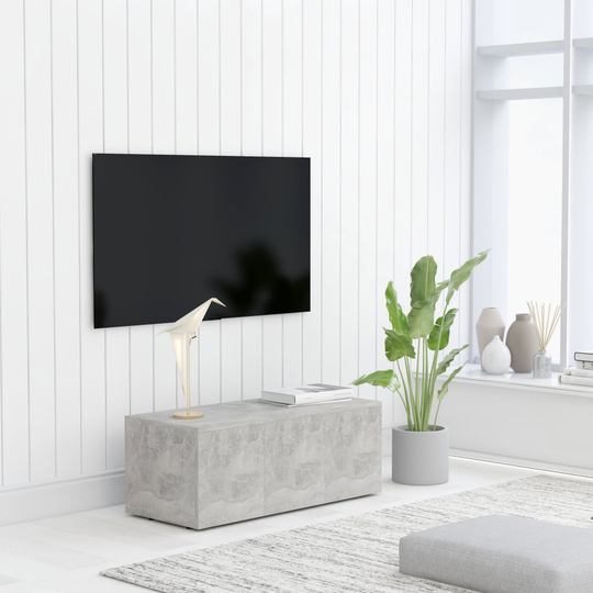 vidaXL TV-taso betoninharmaa 80x34x30 cm lastulevy