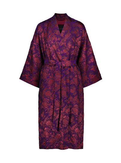 Astoria kimono wrap jacket - red lilac florals