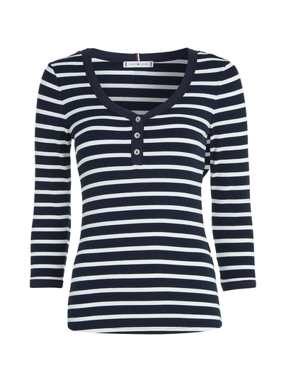 Slim 5x2 rib henley -paita