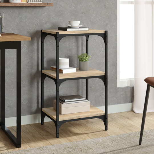 vidaXL Kirjahylly Sonoma-tammi 40x33x70,5 cm tekninen puu ja teräs