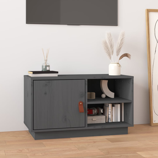vidaXL TV-taso harmaa 70x34x40 cm täysi mänty