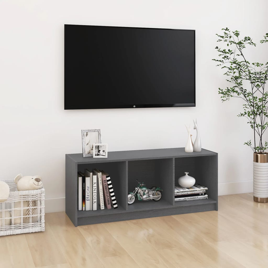 vidaXL TV-taso harmaa 104x33x41 cm täysi mänty