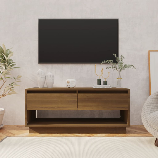 vidaXL TV-taso ruskea tammi 102x41x44 cm lastulevy