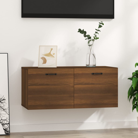 vidaXL Seinäkaappi ruskea tammi 80x35x36,5 cm tekninen puu