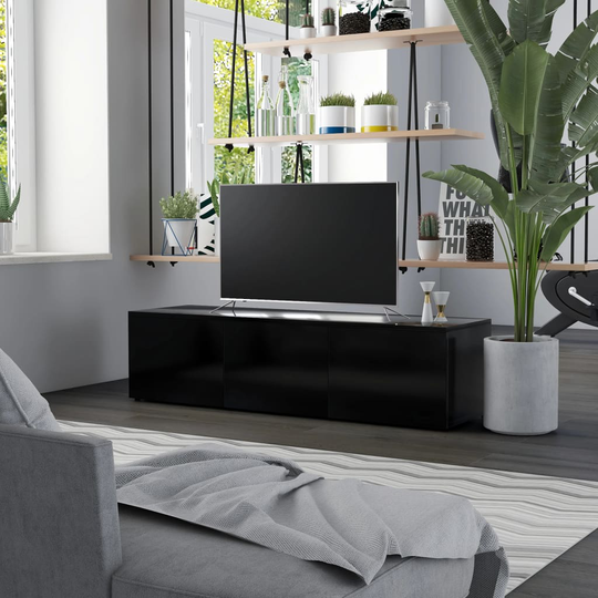 vidaXL TV-taso musta 120x34x30 cm lastulevy