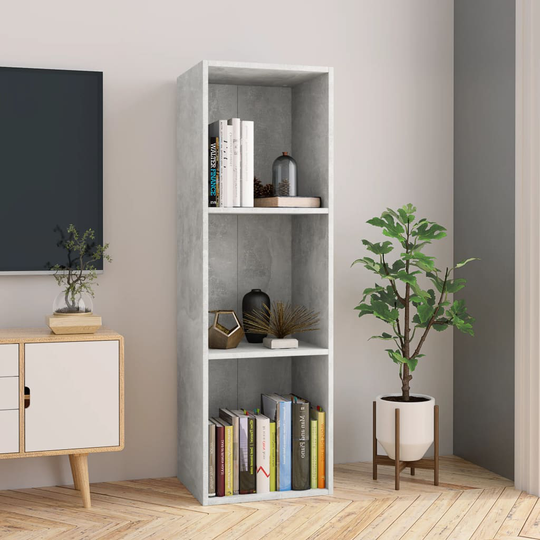 vidaXL Kirjakaappi betoninharmaa 36x30x114 cm lastulevy
