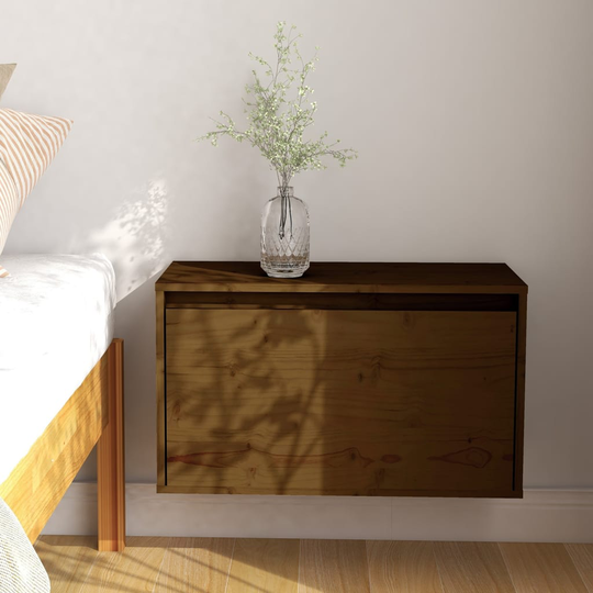 vidaXL Seinäkaappi hunajanruskea 60x30x35 cm täysi mänty