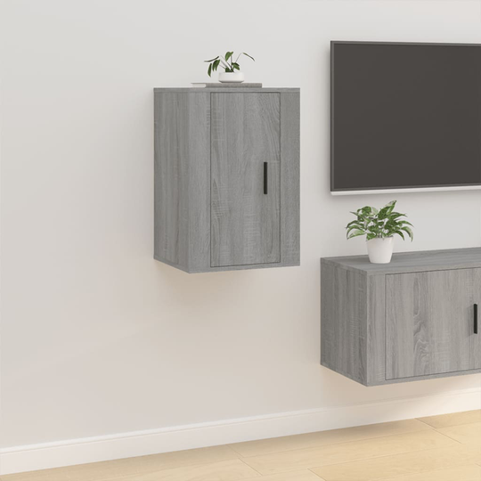vidaXL Seinäkiinnitettävä TV-taso harmaa Sonoma 40x34,5x60 cm