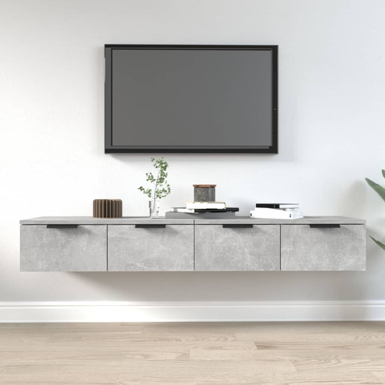 vidaXL Seinäkaapit 2 kpl betoninharmaa 68x30x20 cm tekninen puu