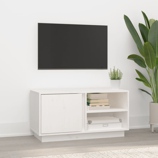 vidaXL TV-taso valkoinen 80x35x40,5 cm täysi mänty