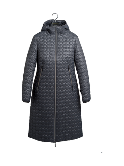 Carrie steel grey hupullinen pallo tikattu takki