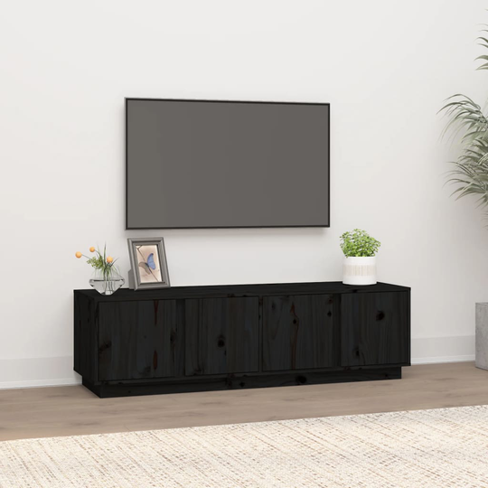 vidaXL TV-taso musta 140x40x40 cm täysi mänty