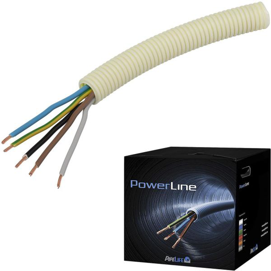 Pipelife FK PowerLine Kaapeli esireititetty, PVC- ja halogeenivapaa 5G 2,5 mm², 20 mm x 50 m