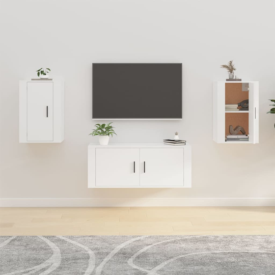 vidaXL Seinäkiinnitettävät TV-tasot 2 kpl valkoinen 40x34,5x60 cm
