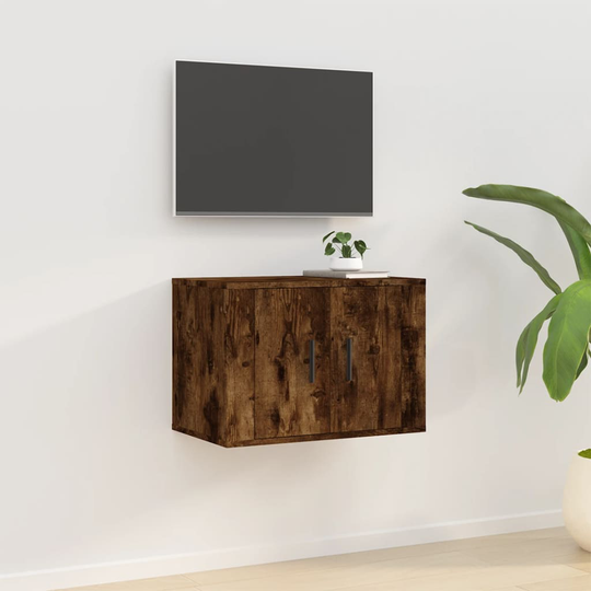 vidaXL Seinäkiinnitettävä TV-taso savutammi 57x34,5x40 cm