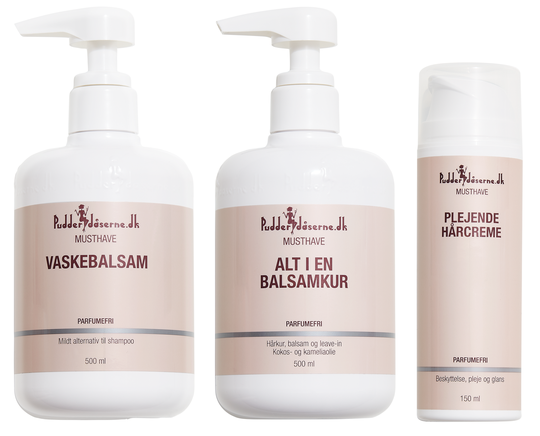 Pudderdåserne - All in One Shampoo 500 ml + All in One Conditioner/Mask 500 ml + Nourishing Hair Cream 150 ml