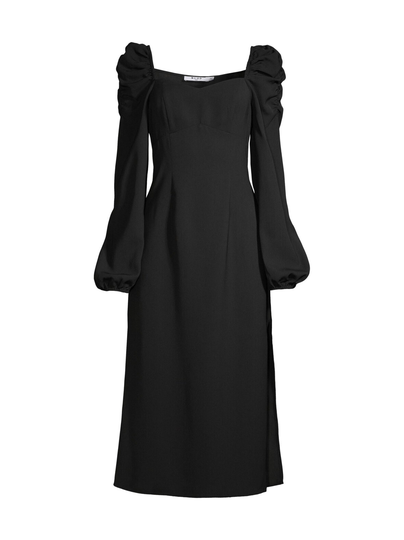 Puff shoulder midi dress -mekko