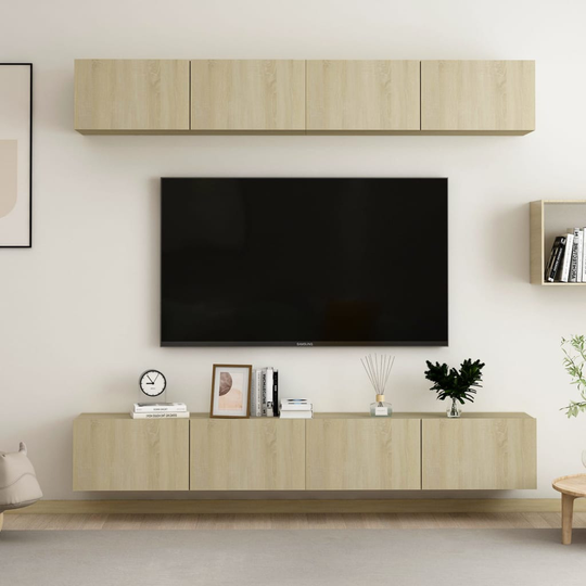 vidaXL TV-tasot 4 kpl Sonoma-tammi 100x30x30 cm lastulevy