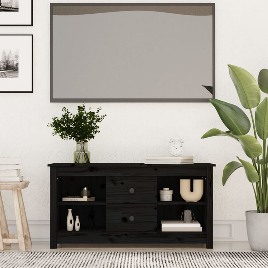 vidaXL TV-taso musta 103x36,5x52 cm täysi mänty
