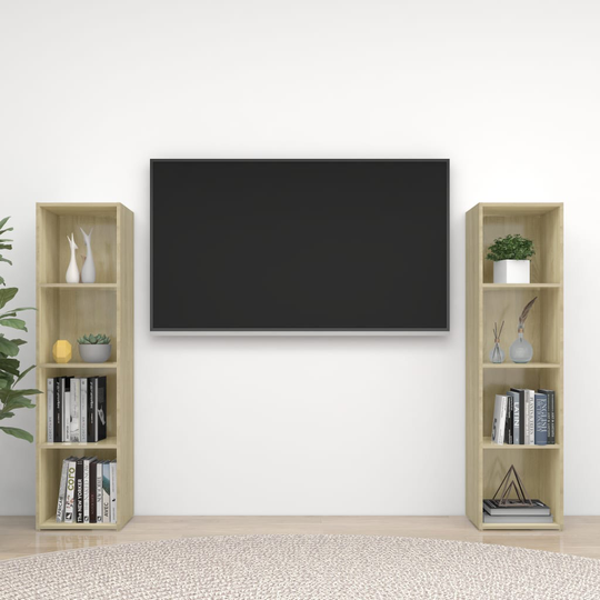 vidaXL TV-tasot 2 kpl Sonoma-tammi 142,5x35x36,5 cm lastulevy