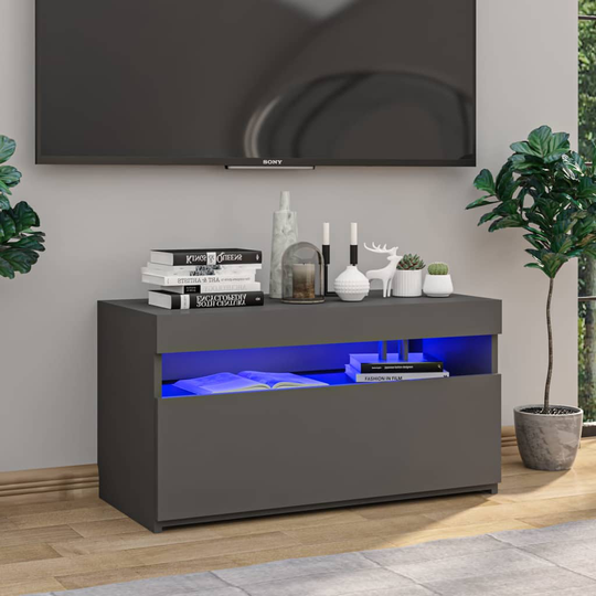 vidaXL TV-taso LED-valoilla harmaa 75x35x40 cm