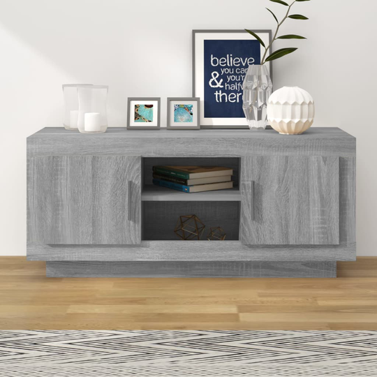 vidaXL TV-taso harmaa Sonoma 102x35x45 cm tekninen puu