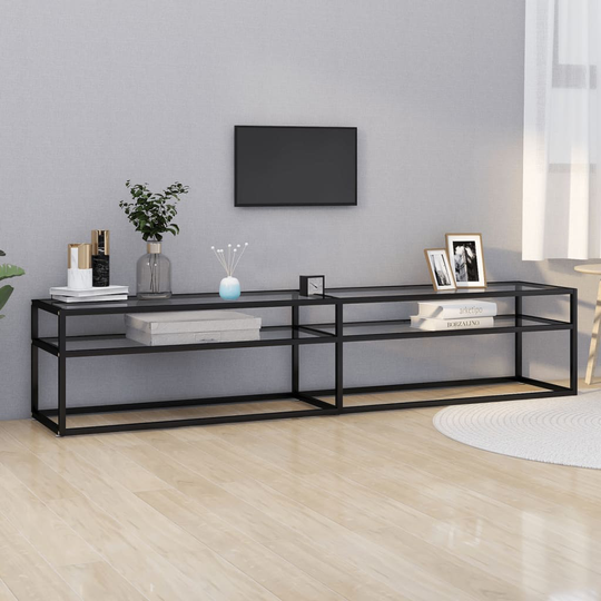 vidaXL TV-taso läpikuultava 200x40x40,5 cm karkaistu lasi