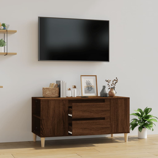 vidaXL TV-taso ruskea tammi 102x44,5x50 cm tekninen puu