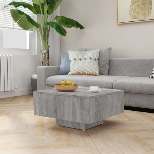 vidaXL Sohvapöytä harmaa Sonoma 60x60x31,5 cm tekninen puu