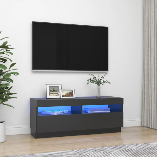 vidaXL TV-taso LED-valoilla harmaa 100x35x40 cm
