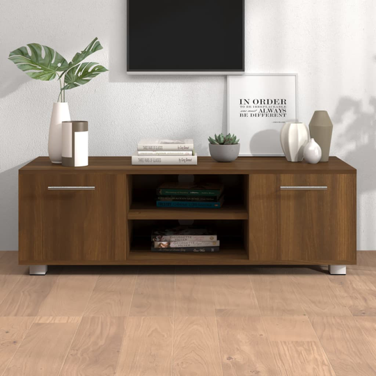 vidaXL TV-taso ruskea tammi 110x40x35 cm tekninen puu