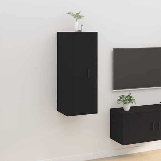 vidaXL Seinäkiinnitettävä TV-taso musta 40x34,5x100 cm