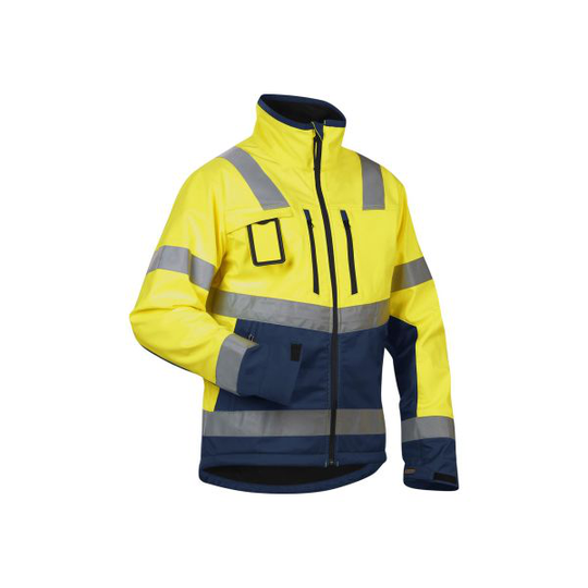 Blåkläder 490025173389S Softshelltakki huomiokeltainen/laivastonsininen, huomiotakki Koko S