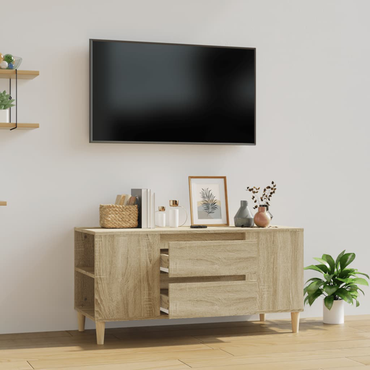 vidaXL TV-taso Sonoma-tammi 102x44,5x50 cm tekninen puu