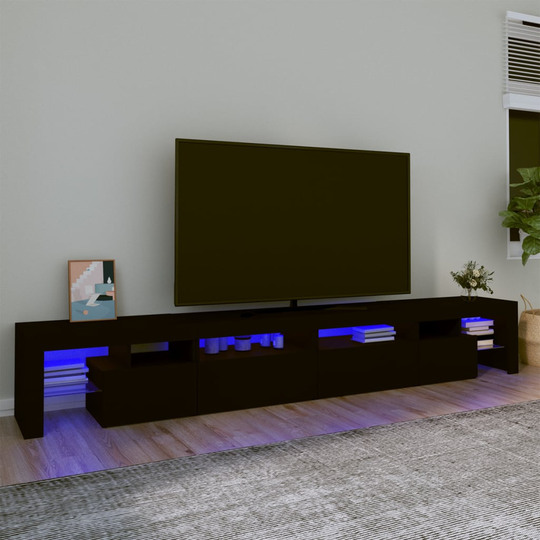 vidaXL TV-taso LED-valoilla musta 280x36,5x40 cm