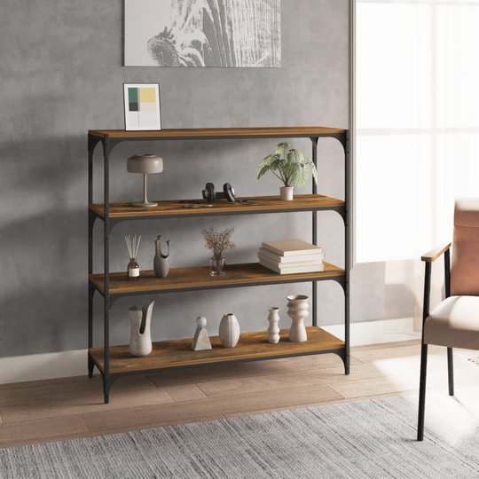 vidaXL Kirjahylly savutammi 100x33x100 cm tekninen puu