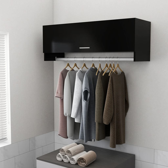 vidaXL Vaatekaappi musta 100x32,5x35 cm lastulevy