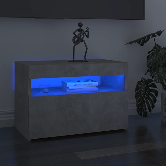 vidaXL TV-tasot LED-valoilla 2 kpl betoninharmaa 60x35x40 cm