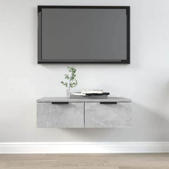 vidaXL Seinäkaappi betoninharmaa 68x30x20 cm tekninen puu