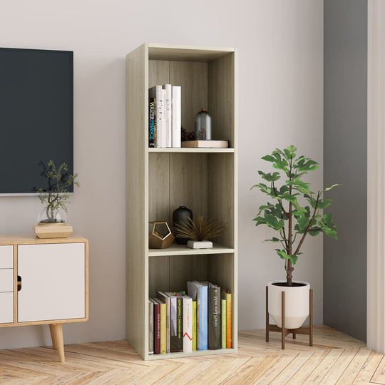 vidaXL Kirjakaappi Sonoma tammi 36x30x114 cm lastulevy